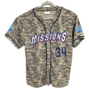 San‎ Antonio Missions Jersey Mens Medium MILB Baseball Valenzuela 34 Polyester